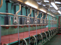 The doubled up herringbone milking parlour installed by DairyFlow at Dewshill Farm